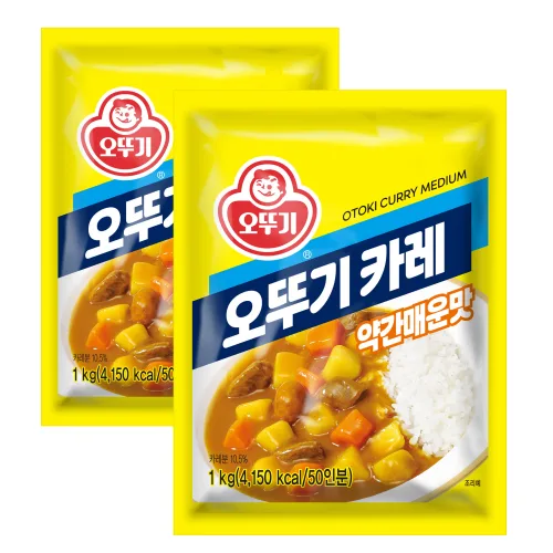 오뚜기 카레 과립형 약간매운맛, 1kg, 2개