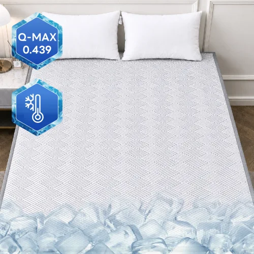 NOVALIVE 접촉 냉감 차가운 아이스웰 여름 침대 패드 쿨매트, 화이트