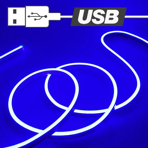 삼항LED USB전원타입 실리콘면발광 V3 LED바 블루LED, 200cm, 1개