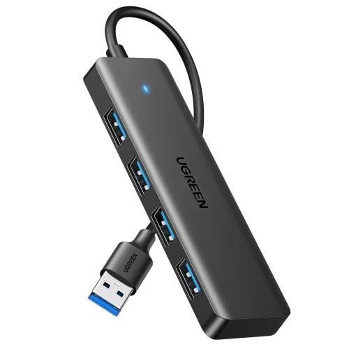 UGREEN 유그린 5Gbps 4포트 USB 3.0 A타입 허브 휴대용 초슬림 usb 젠더 | 맥북 PC 노트북 | 마우스 키보드 | 엑스박스 PS5 | 호환 | pc부품, 1개, 블랙