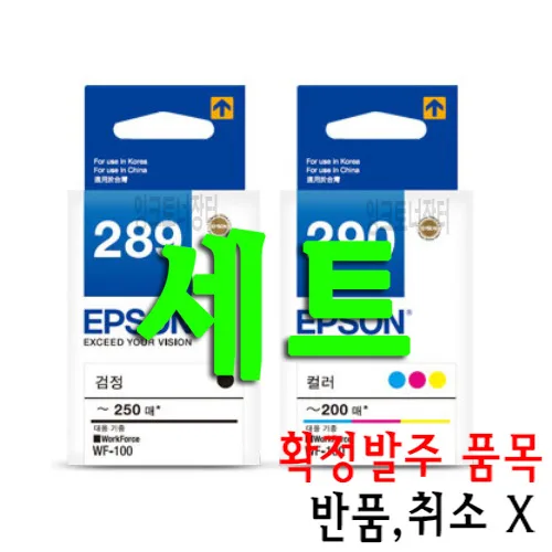 엡손 WF100 칼라 정품잉크 세트 WF-100 (250매/200매) [T2891/T2900], 선택1, 1세트