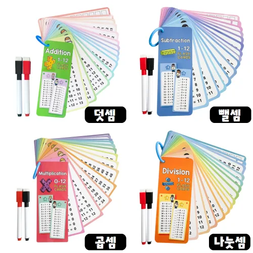 수학 사칙연산 반복학습 워크북 세트, 1세트, 곱셈