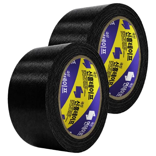 신흥테이프 라바 청면테이프 48mm x 15M 검정, 2개