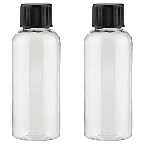 단마개 플라스틱 용기 50ml, 투명 + 블랙, 60개