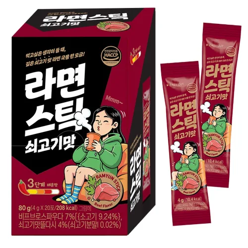 맛심 라면스틱 쇠고기맛 1박스, 20개, 4g