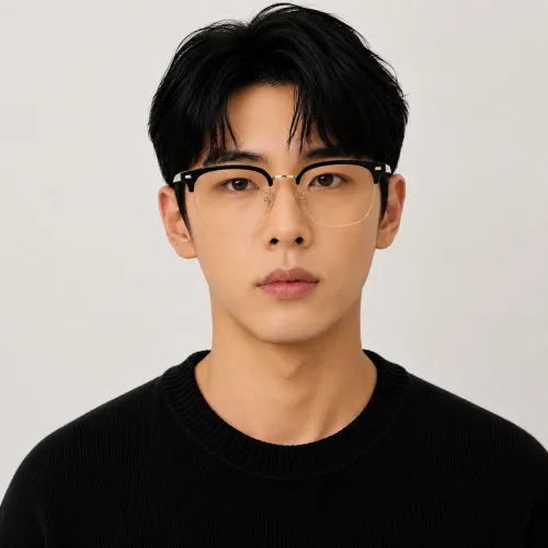 빅사이즈 하금테 블루라이트 차단 안경 반무테 대두 오버사이즈 얼큰이