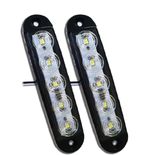 삼항LED 트럭 화물차 옆면등 LED 차폭등 사이드램프 미등 12V 24V 5LED 사이드라이트 2개 한세트, 2개, 5LED 화이트