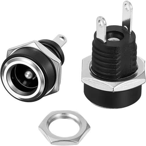 5.5x2.1mm DC 전원 잭 패널 마운트 소켓 2핀 암잭 10개 세트, 10개