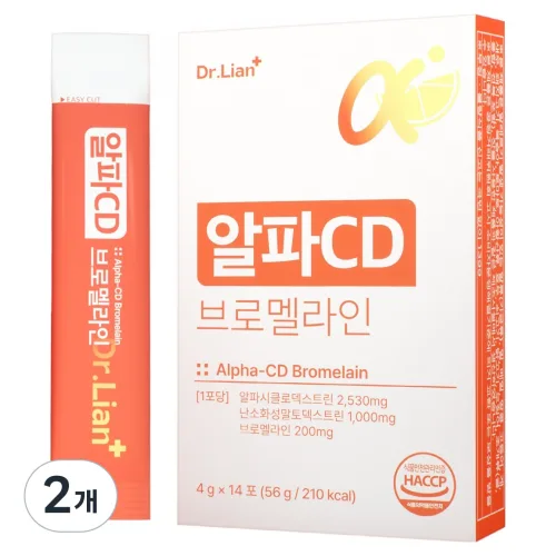 Dr.Lian 닥터리안 알파CD 브로멜라인 식약처인증 다이어트 식후케어 체지방 체중 혈당 관리, 2개, 14회분