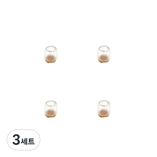 투명의자다리 소음방지 미끄럼방지 의자다리캡, 3세트