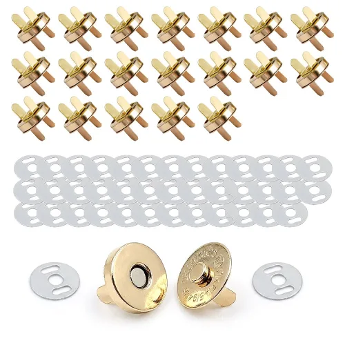 18mm 자석단추 발자석 가방자석 힘있는 강력한 핀 조립, 20개, 가방자석단추-18mm골드