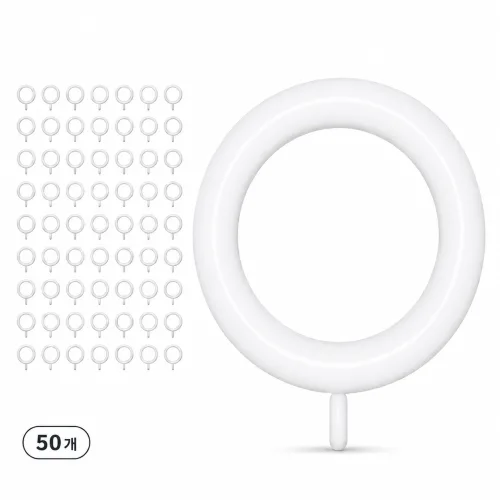 룸앤무드 커튼링 25mm, 화이트 50p 1세트, 50개, 화이트