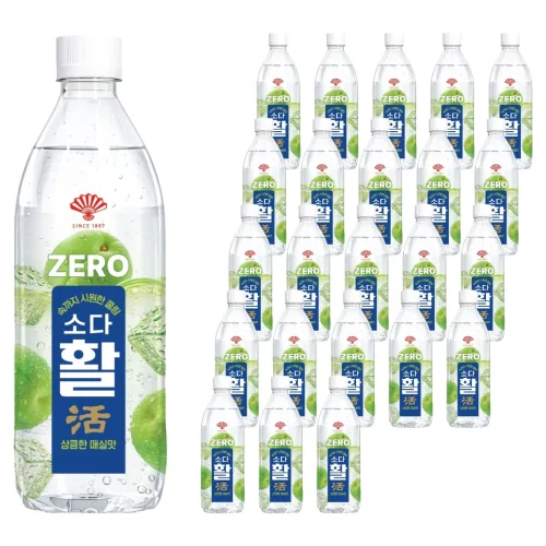 동화약품 소다활 제로 탄산음료 매실맛, 24개, 500ml