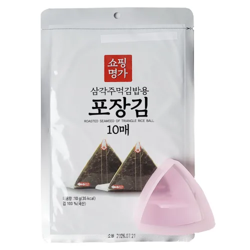 쇼핑명가 삼각김밥김 10매+삼각틀1개 주먹밥 도시락 김밥틀, 1개