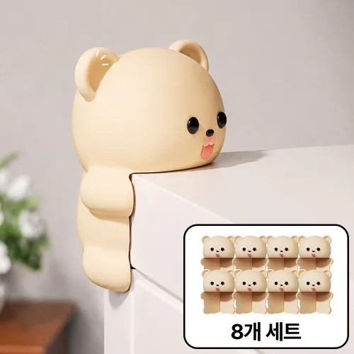 루노르 귀여운 모서리 충격 보호대 가드, 곰돌이, 8개