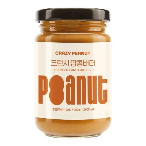 크레이지피넛 땅콩버터 100% 국산 땅콩 잼, 200g, 3개