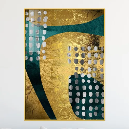추상화 액자 클래식 골드 북유럽 그림 거실 카페 집들이 선물, 1_클래식 그린골드 추상화_A(도트)