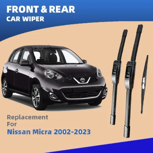 닛산 Micra March K12 K13 K14 2002-2023 앞 유리 액세서리 2002 용 LHD 전면 후면 와이퍼 블레이드