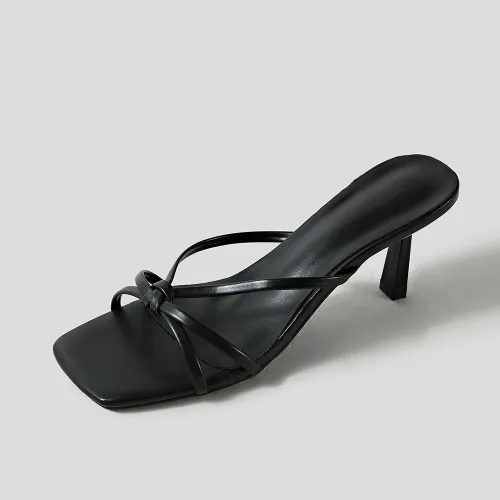 로메아 꼬임 스트랩 쪼리 뮬 샌들(8cm)