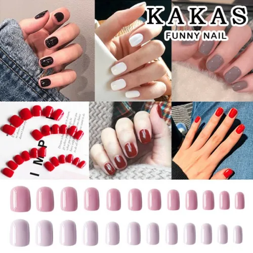[퍼니네일] 네일연장팁 네일숏팁 24pcs 컬러네일팁 네일연장 네일팁