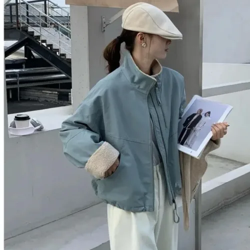 COSYEVNO 여성 퍼 아우터 캐주얼 세련한 실용적인 아우터 TzKmwt-2