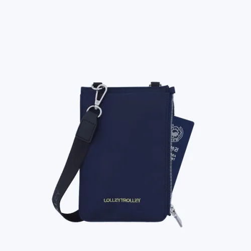 RFID 차단 여권 폰 파우치 네이비