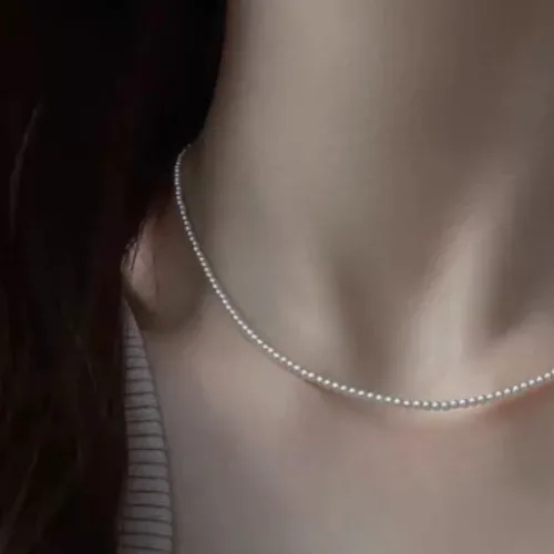 루미수 여성 클래식 미니 레이어드 진주 목걸이
