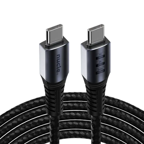 뉴클 C타입-C타입 USB4 8K 썬더볼트4 호환 240W 40Gbps 고속충전 데이터 케이블, 혼합색상, 1개, 2m