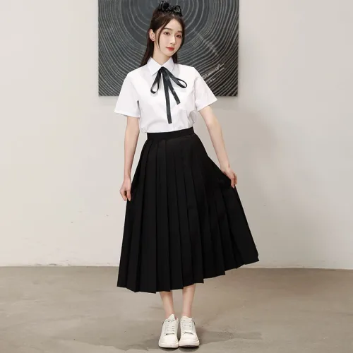 여학생 JK교복 셔츠 주름치마 세트 아카데미 스타일 합창 공연 졸업식