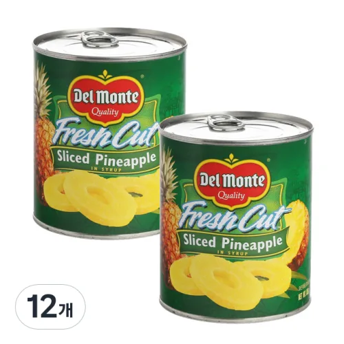 델몬트 파인애플 통조림 슬라이스, 836g, 12개