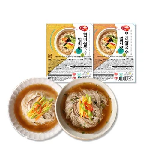 쿡시 현미보리 쌀국수 20개 (현미 멸치맛 10개 + 보리 멸치맛 10개)