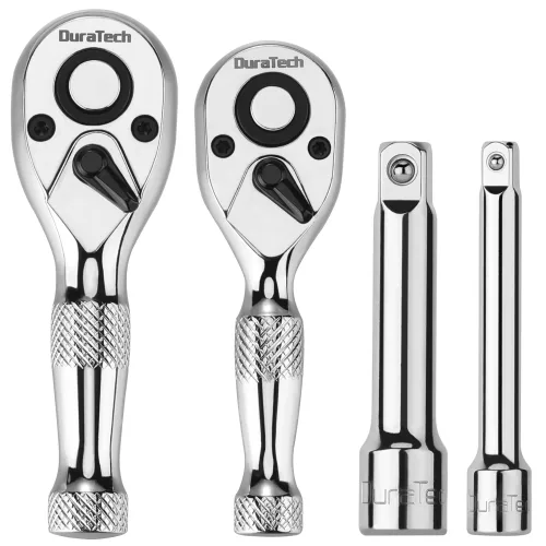 DURATECH 1/4인치+3/8인치 미니 라쳇 핸들 스패너 렌치세트, 1세트