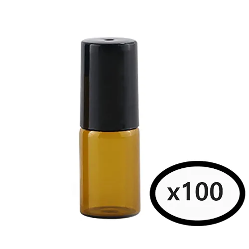 모든유통 갈색 롤온 향수 공병 3ml 아로마 공병 100개묶음, 100개