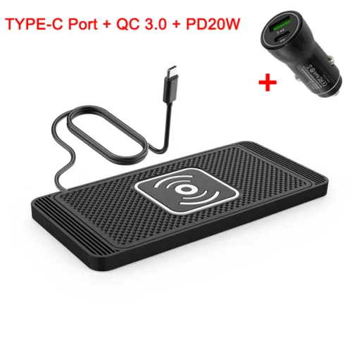 자동차 무선 충전기 미끄럼 방지 패드 실리콘 빠른 충전 무선 충전기 아이폰 15 14 Xiaomi 화웨이 S23 S22