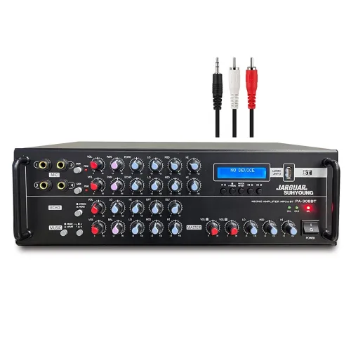 쟈가 국산 앰프 PA-308BT 2채널 블루투스앰프 파워앰프 320W 노래방앰프 업소용앰프, 쟈가 2채널 노래방 앰프 PA-308BT, 블랙