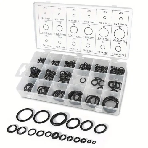 ITL 고무 오링 세트 실리콘 블랙 고무링 내열 고무 18종 225PCS, 1세트