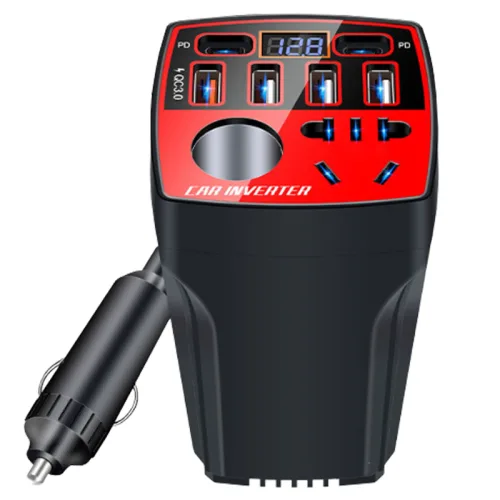 체리스팟 IN-007 200W 차량용 인버터 고속 충전 시가잭 멀티 충전 12V 24V 차량 충전기, 1개