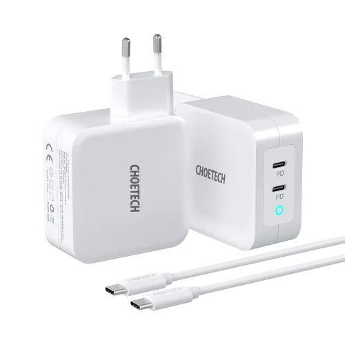 초텍 PD 100W GaN USB C타입 고속 충전기 +케이블 포함, 화이트, 1개