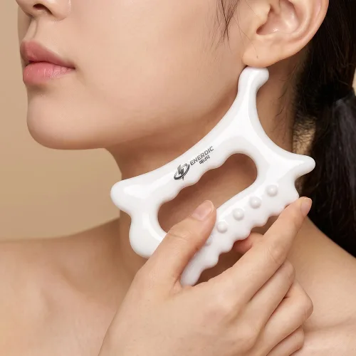 에너딕 괄사 마사지기 두피 붓기 림프순환 얼굴 승모근, 화이트A, 1개