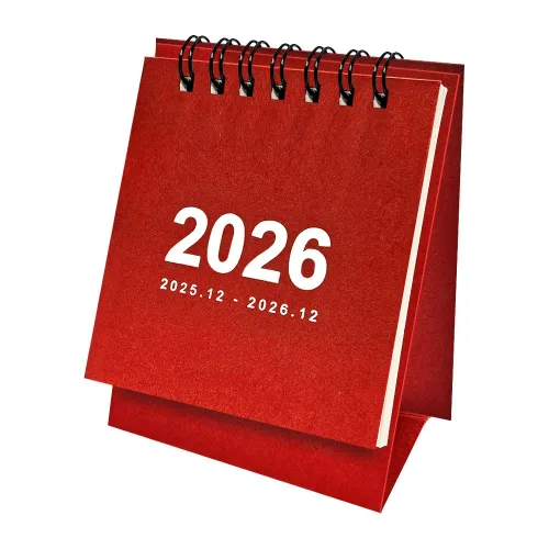 2026년 책상 탁상 달력 데스크 스탠딩 캘린더 연휴표시, 2개, 레드