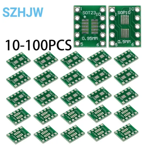 10-100PC SOT23-10 MSOP10 UMAX10 DIP10 어댑터 보드 0.5mm / 0.95mm 피치 SMD에 IC 프로토 타이핑을 DIP 브레이크 아웃 PCB