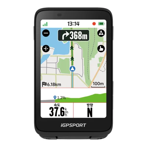 iGPSPORT BiNavi 바이내비 실버 자전거 터치스크린 속도계 내비게이션 GPS 속도계, 1개, 실버