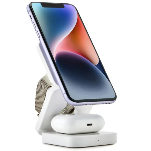 바넥스 맥세이프 3in1 접이식 애플워치용 무선 충전기 BN-WC10A, 화이트, 1개