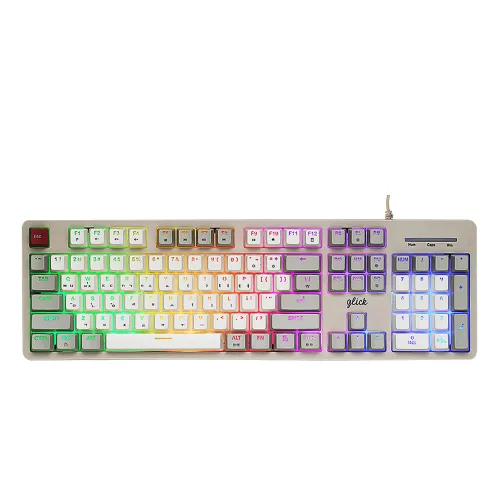 지클릭커 슈퍼히어로 RGB 멤브레인 이중사출키캡 유선 키보드, 제조사축, SPK110, 레트로레드