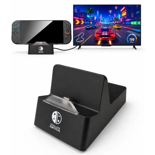Ceasikery 스위치2 독 프로젝션 베이스 4K 60Hz 확장 도크 HDMI 프로젝션 TV 어댑터 Q2030, 1개, 블랙, Switch2