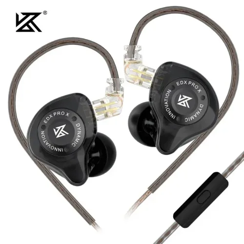 KZ EDX PRO X 유선 이어폰, 하이파이 스테레오 베이스 음악 이어버드, 인이어 스포츠 헤드폰, 노이즈 캔슬링 게임용 헤드셋