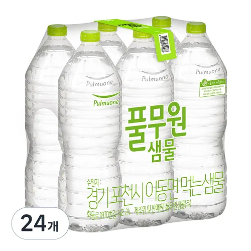 풀무원샘물 무라벨, 2L, 24개