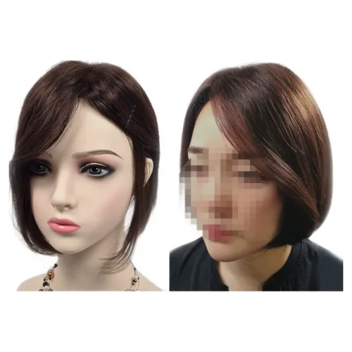인모 정수리부분가발 (11x12)-10인치 두피표현 수제가발, 4.불파트 (12x13)-자연갈색, 1개