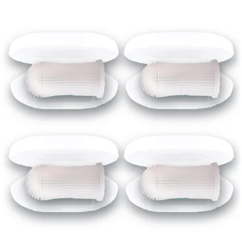 멍냥 반려동물 360도 서라운드 실리콘 칫솔 4종 세트 2.5 x 5 cm, White, 1세트