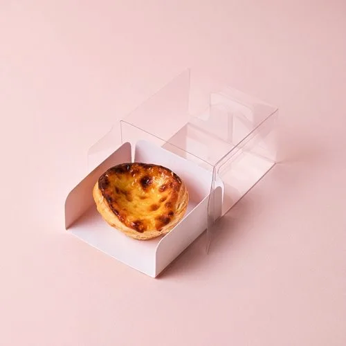 [우주포장]화이트 에그타르트 1구 옵션 선택구매 (옵션:트레이받침) (옵션:투명상자+트레이), 100매